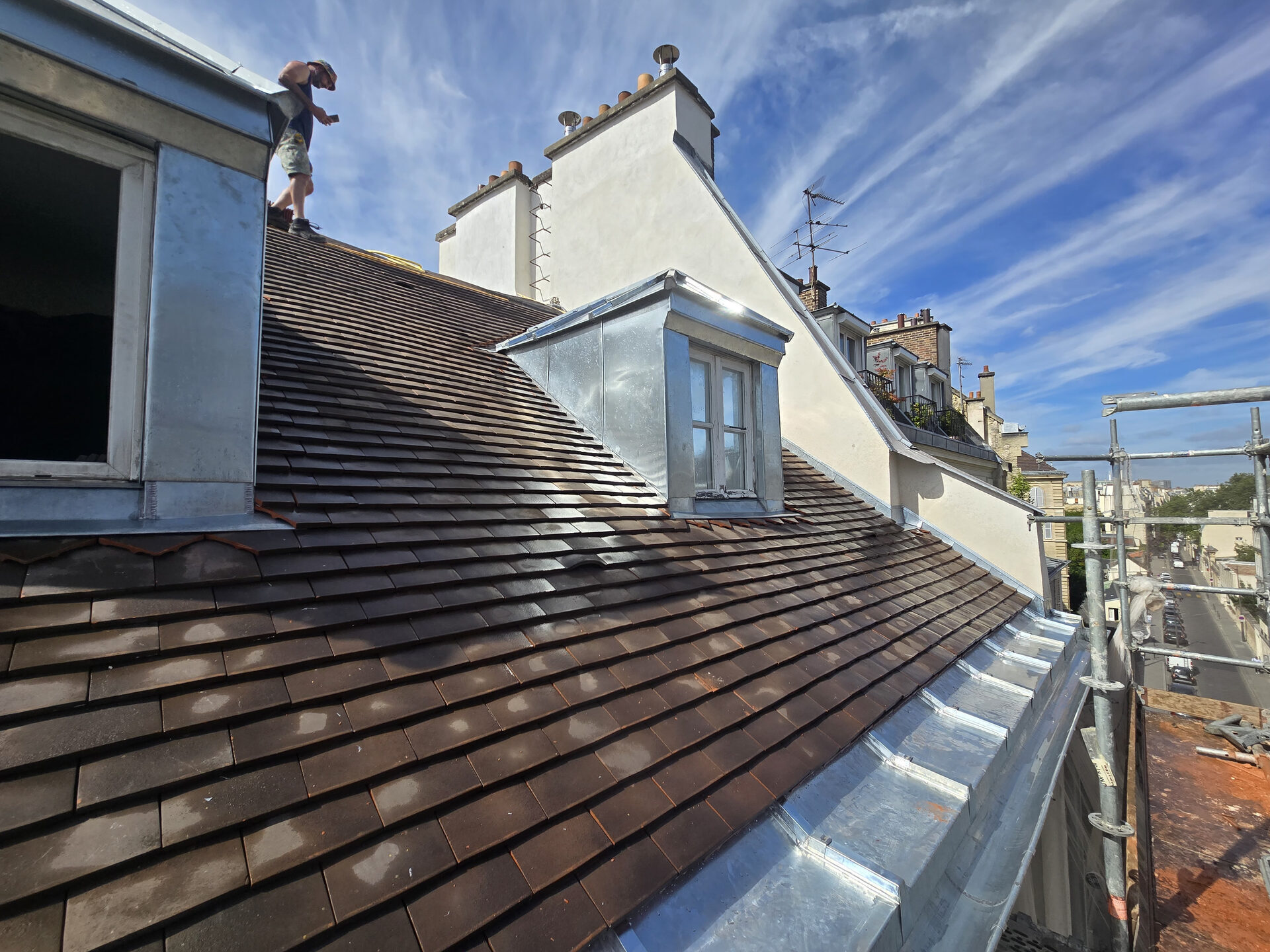 Réfection toiture tuile plate